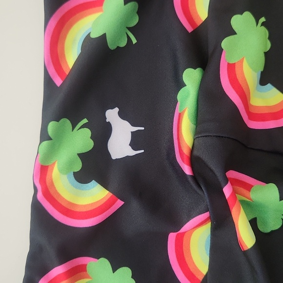 Goldsheep St. Patrick’s Day Raunbow Four Leaf Clover Black Leggings Small - Picture 9 of 9